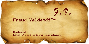 Freud Valdemár névjegykártya